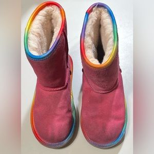 UGG Pink Suede Boots Girls Size 13